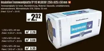V Baumarkt Insulation Trennwandplatte TP 115 WLS038 Angebot
