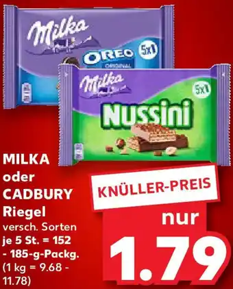 Kaufland MILKA oder CADBURY Riegel Angebot