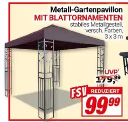 CENTERSHOP Metall-Gartenpavillon 3x3m Angebot