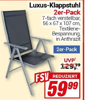 CENTERSHOP Luxus-Klappstuhl 2er-Pack Angebot