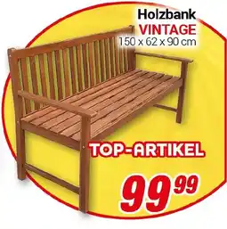 CENTERSHOP Holzbank VINTAGE 150 x 62 x 90 cm Angebot