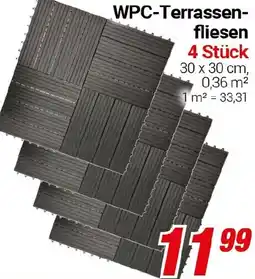 CENTERSHOP WPC-Terrassen- fliesen 4 Stück Angebot