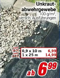 CENTERSHOP Unkraut- abwehrgewebe Angebot