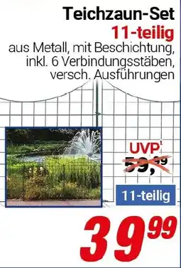 CENTERSHOP Teichzaun-Set 11-teilig Angebot