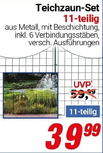 CENTERSHOP Teichzaun-Set 11-teilig Angebot