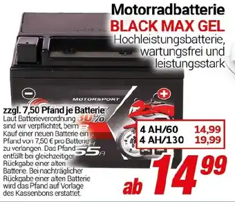 CENTERSHOP Motorradbatterie BLACK MAX GEL Angebot