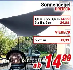 CENTERSHOP Sonnensegel DREIECK Angebot