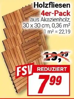 CENTERSHOP Holzfliesen 4er-Pack Angebot