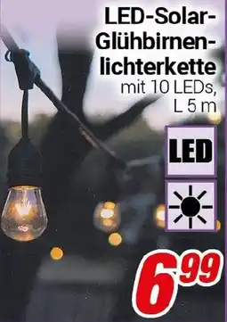 CENTERSHOP LED-Solar- Glühbirnen- lichterkette Angebot