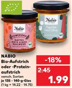 Kaufland NABIO Bio-Aufstrich oder -Protein- aufstrich Angebot