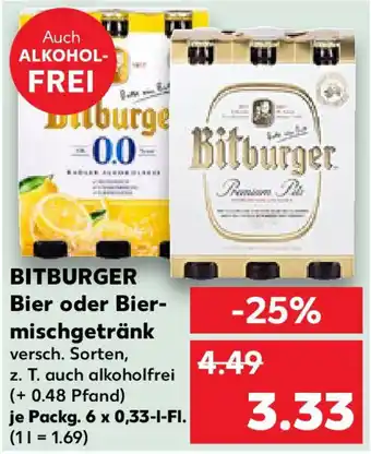 Kaufland BITBURGER Bier oder Bier- mischgetränk Angebot