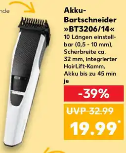 Kaufland Akku- Bartschneider BT3206/14 Angebot