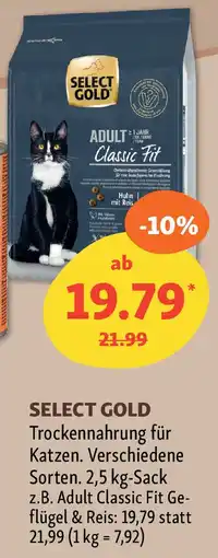 Fressnapf SELECT GOLD Trockennahrung für Katzen. Angebot