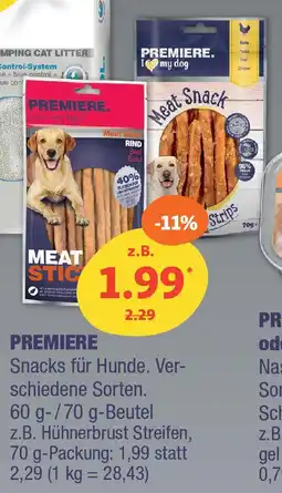 Fressnapf PREMIERE Snacks für Hunde. Angebot