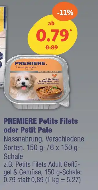 Fressnapf PREMIERE Petits Filets oder Petit Pate Angebot