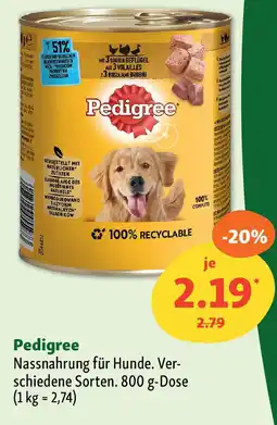 Fressnapf Pedigree Nassnahrung für Hunde. Angebot