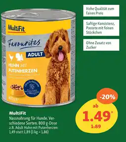 Fressnapf MultiFit Nassnahrung für Hunde. Angebot