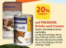 Fressnapf PREMIERE Drinks und Creams Snacks. Angebot