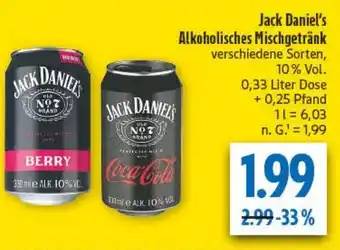 diska Jack Daniel's Alkoholisches Mischgetränk Angebot