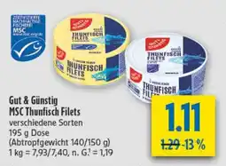 diska Gut & Günstig MSC Thunfisch Filets Angebot