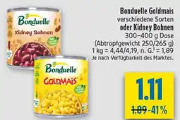 diska Bonduelle Goldmais oder Kidney Bohnen Angebot
