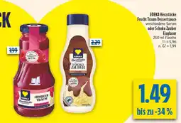 diska EDEKA Herzstücke Frucht Traum Dessertsauce oder Schoko Zauber Angebot
