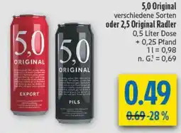 diska 5,0 Original oder 2,5 Original Radler Angebot