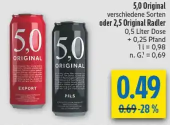diska 5,0 Original oder 2,5 Original Radler Angebot