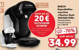 Kaufland BOSCH Kapselkaffee- maschine Tassimo Style TAS112E/114E Angebot