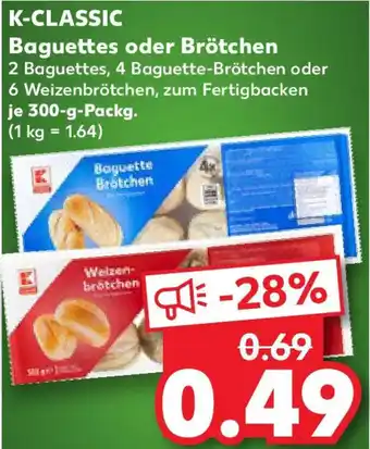 Kaufland K-CLASSIC Baguettes oder Brötchen Angebot