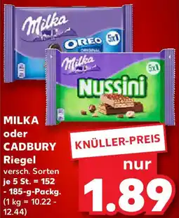 Kaufland MILKA oder CADBURY Riegel Angebot
