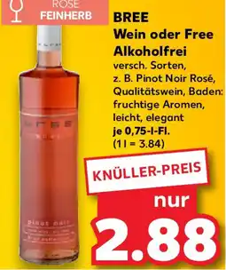 Kaufland BREE Wein oder Free Alkoholfrei Angebot