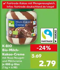 Kaufland K-BIO Bio-Milch- Kakao-Creme Angebot