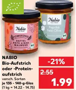 Kaufland NABIO Bio-Aufstrich oder -Protein- aufstrich Angebot