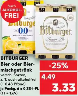 Kaufland BITBURGER Bier oder Bier- mischgetränk Angebot