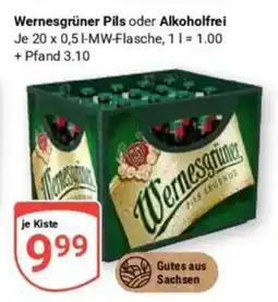 Globus Wernesgrüner Pils oder Alkoholfrei Angebot