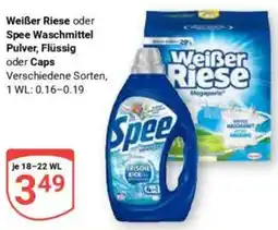 Globus Weißer Riese oder Spee Waschmittel Pulver, Flüssig oder Caps Angebot