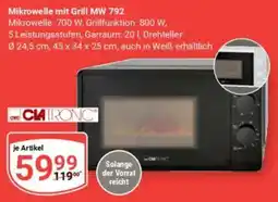 Globus Mikrowelle mit Grill MW 792 CLATRONIC Angebot