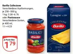 Globus Barilla Collezione oder Pastasauce Angebot