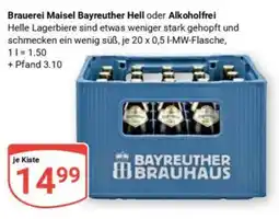 Globus Brauerei Maisel Bayreuther Hell oder Alkoholfrei Angebot