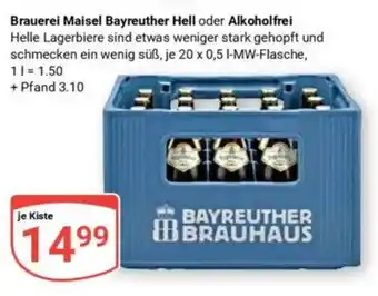 Globus Brauerei Maisel Bayreuther Hell oder Alkoholfrei Angebot