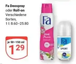 Globus Fa Deospray oder Roll-on Angebot