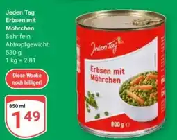 Globus Jeden Tag Erbsen mit Möhrchen Angebot