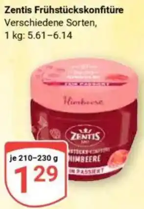 Globus Zentis Frühstückskonfitüre Angebot