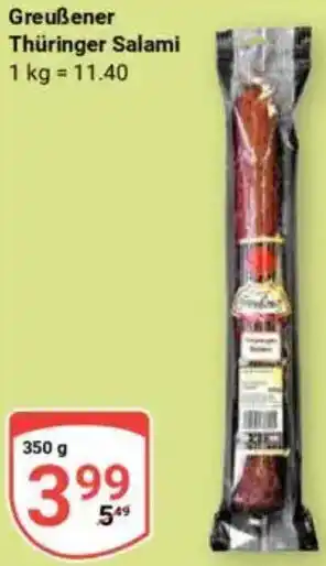 Globus Greußener Thüringer Salami Angebot