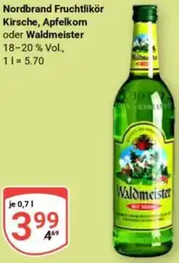 Globus Nordbrand Fruchtlikör Kirsche, Apfelkom oder Waldmeister Angebot