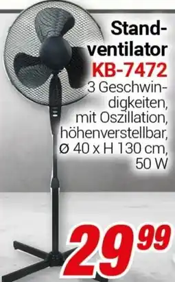 CENTERSHOP Standventilator KB-7472 Angebot