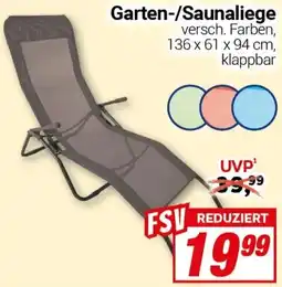 CENTERSHOP Garten-/Saunaliege Angebot