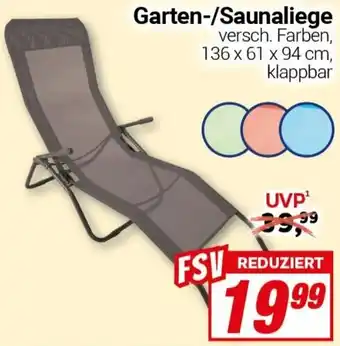 CENTERSHOP Garten-/Saunaliege Angebot