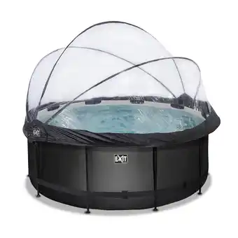 Netto Marken-Discount EXIT Black Leather Optic Pool ø360x122cm mit Abdeckung und Sandfilterpumpe - schwarz Angebot